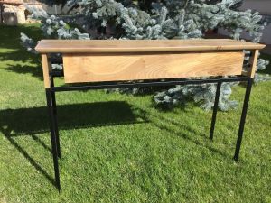 REF. 0165 CONSOLA ATENEA N1 1 CAJON NOGAL NATURAL 120X35X80