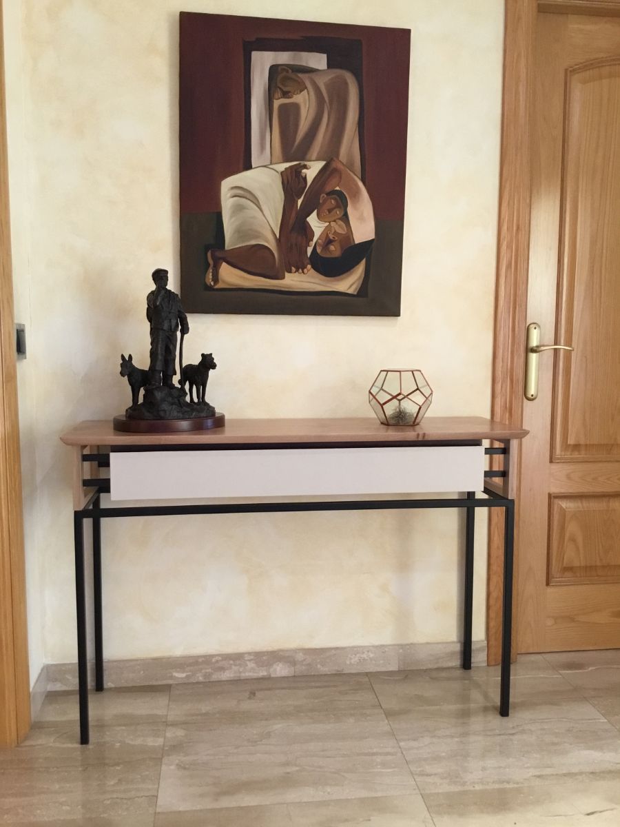 REF. 0165 CONSOLA ATENEA Nº 1 CAJON LACADO 120X35X80